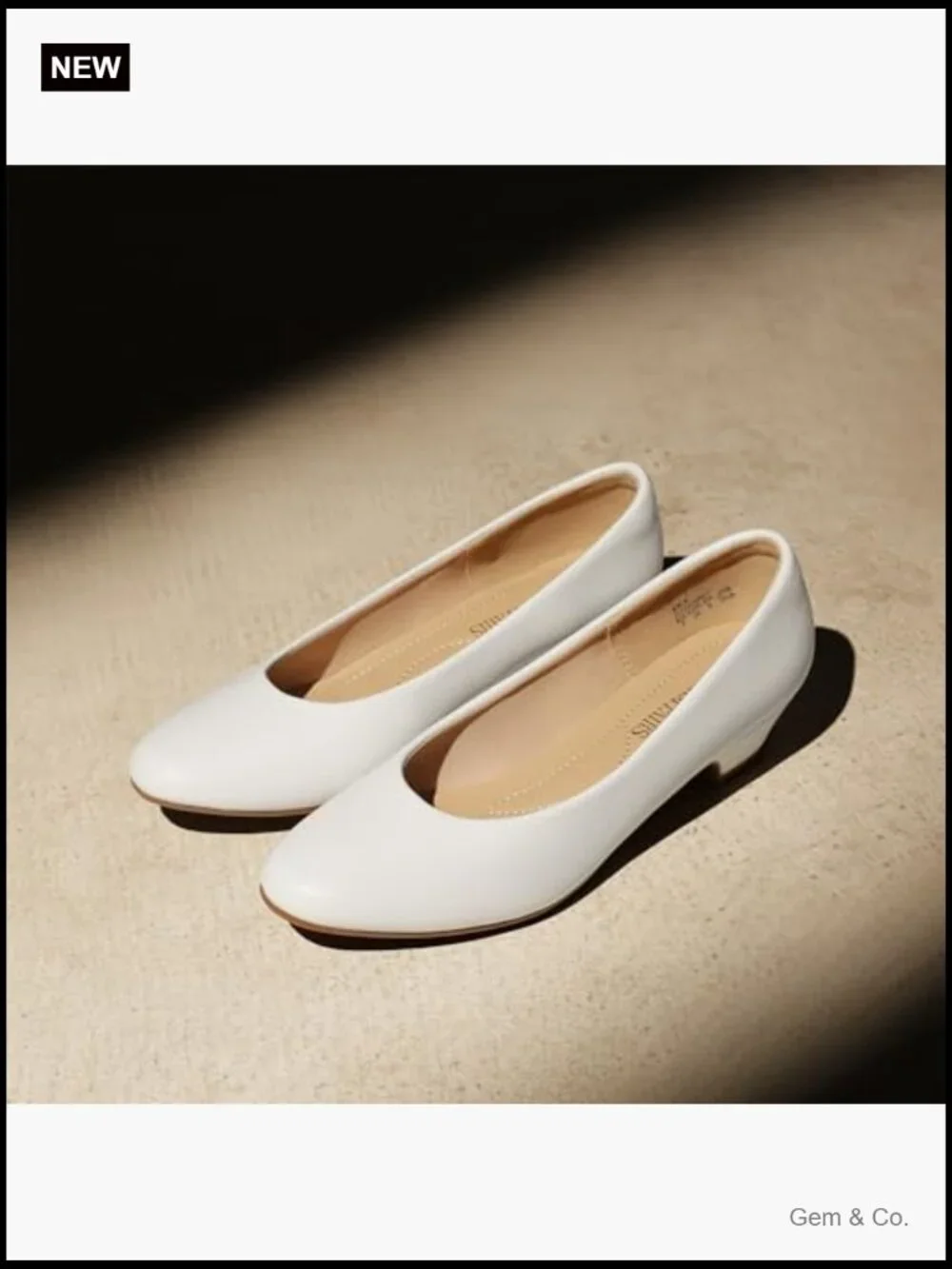 Low Chunky Heel Pump Shoes - Comfortable Slip On Block Heels